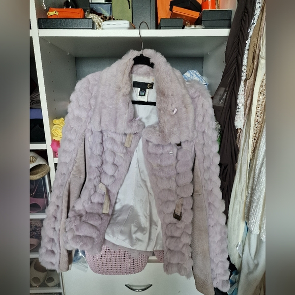 Roberto Cavalli / Just Cavalli real fur and leather jacket size 40/ medium - Picture 5 of 14